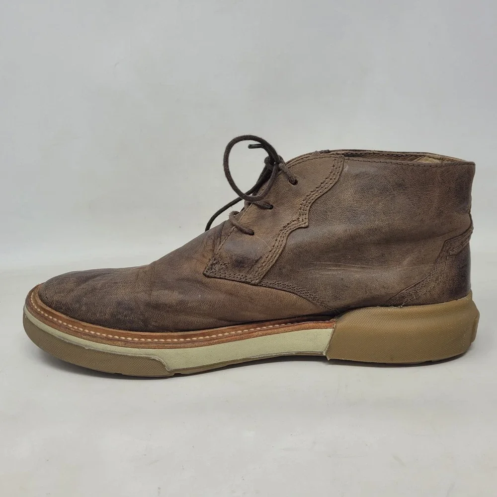 Lucchese Boots 9.5M Brown Leather After Ride Chukka Lace Up Artisan Handcrafted